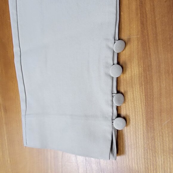 Chico's Slimming Pull on Button-Hem Tan Ankle Pants - 14 - Picture 5 of 10